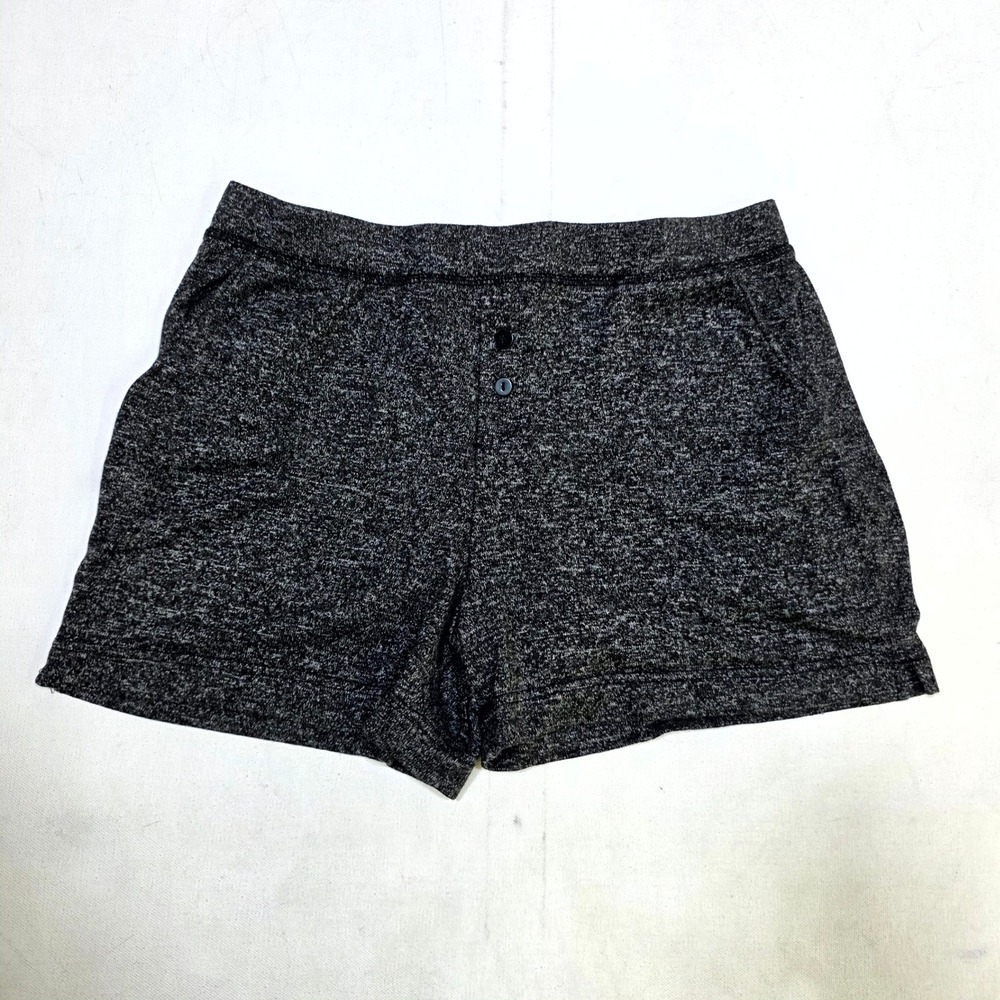32 Degrees Pajama Shorts Mens Medium Black Space Dye Sleepwear Lounge Knit PJs